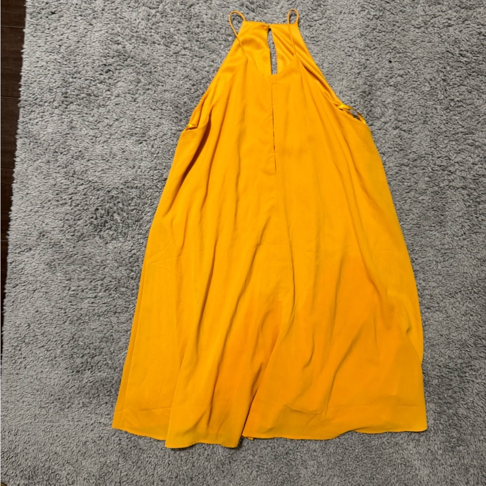She + Sky Mustard Halter Dress Medium